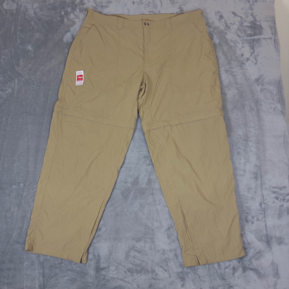 ExOfficio Convertible Pants Mens XL Khaki Insect Shield Hiking Zip Off 1122-6521